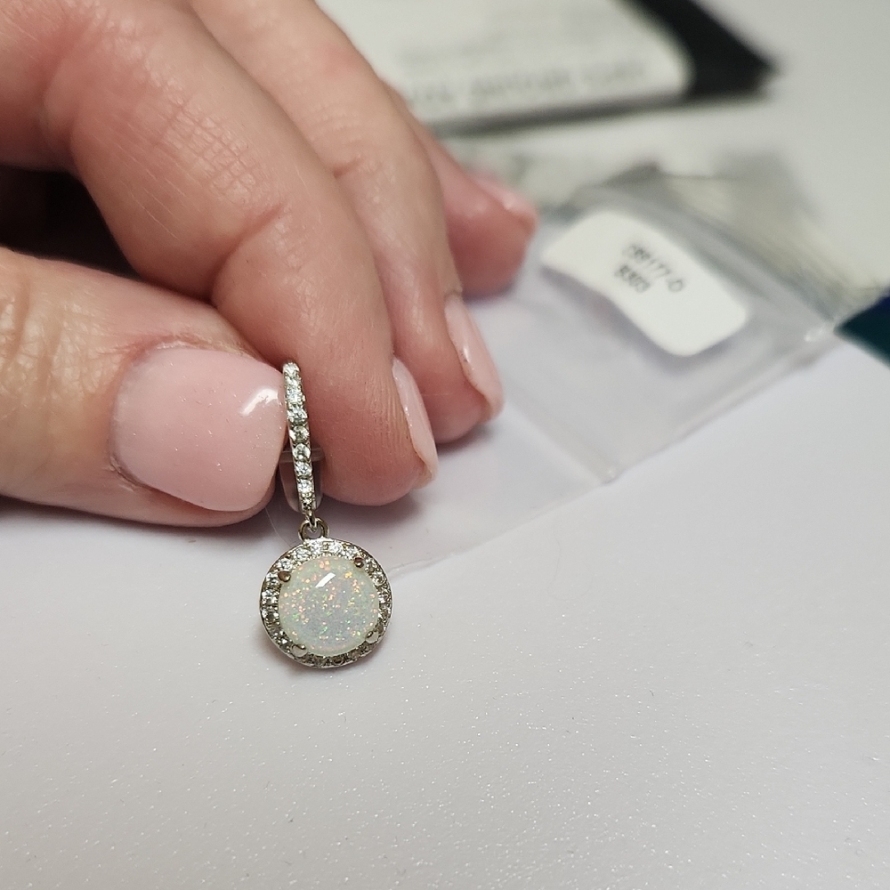 Elegant Silver Opal Drop Earrings